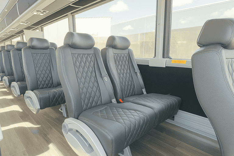 interior of Coach Bus Pueblo charter bus