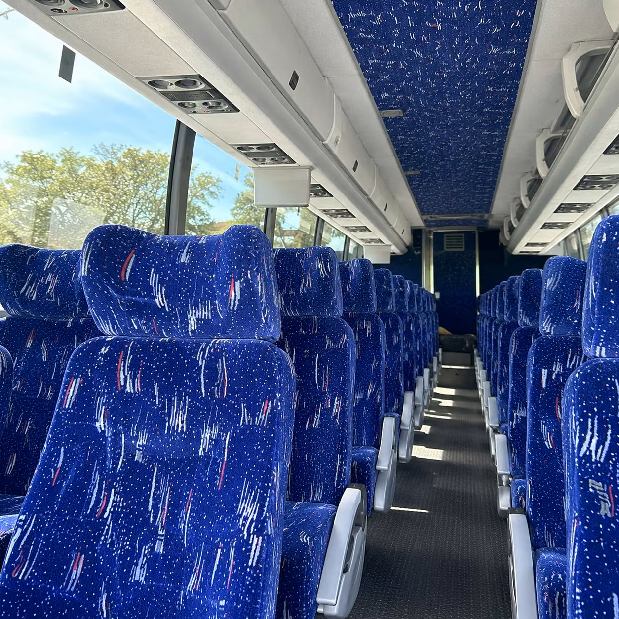 pueblo charter bus rental interior
